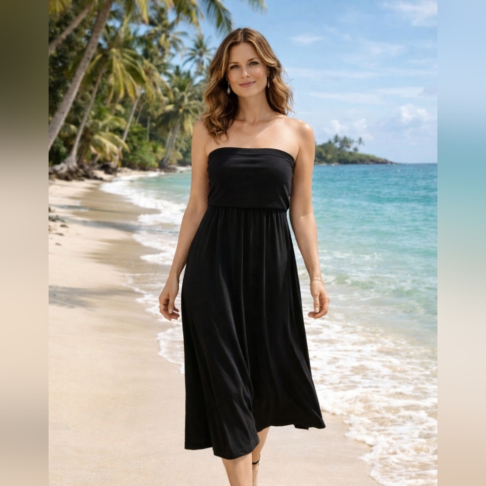 Design History Missy Medium Black Strapless dress